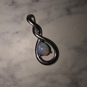 Opal dangle necklace charm